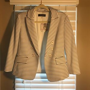 Black and White Striped Nautical Blazer